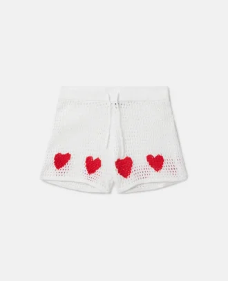 Shorts con cuori all’uncinetto