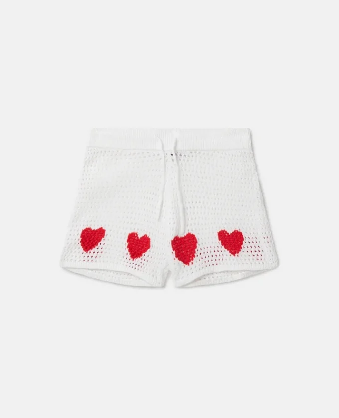 Shorts con cuori all’uncinetto Shorts con cuori all’uncinetto