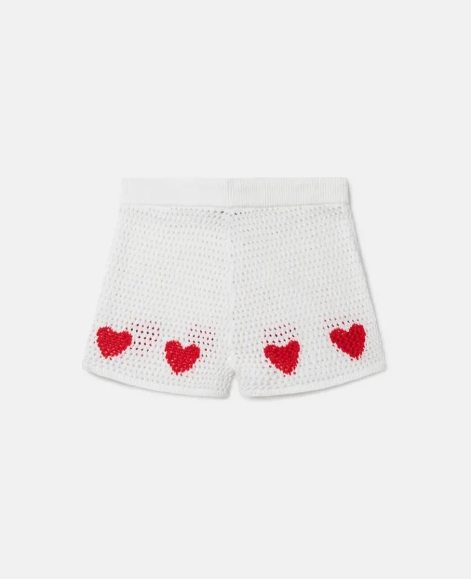 Shorts con cuori all’uncinetto Shorts con cuori all’uncinetto