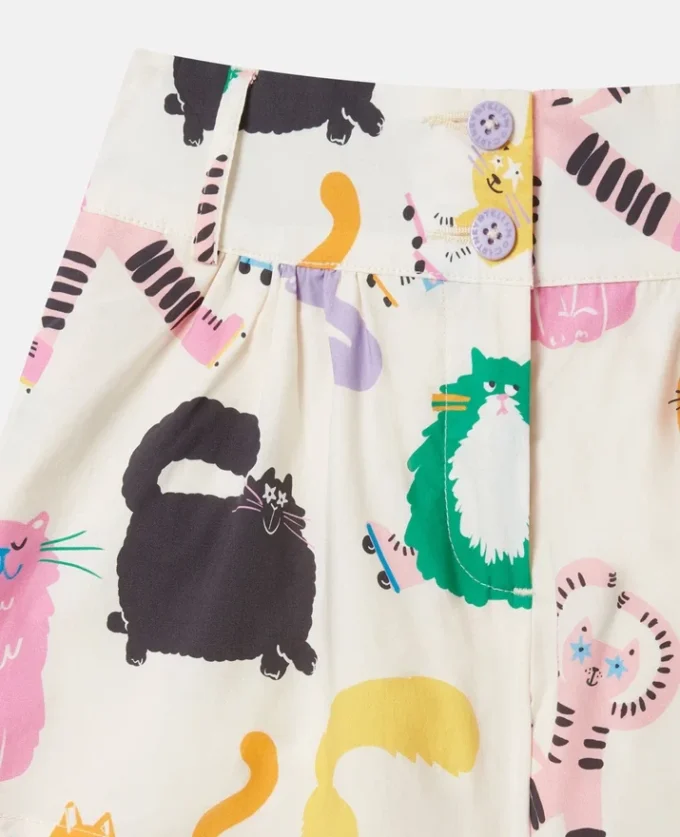 Shorts con stampa gatti