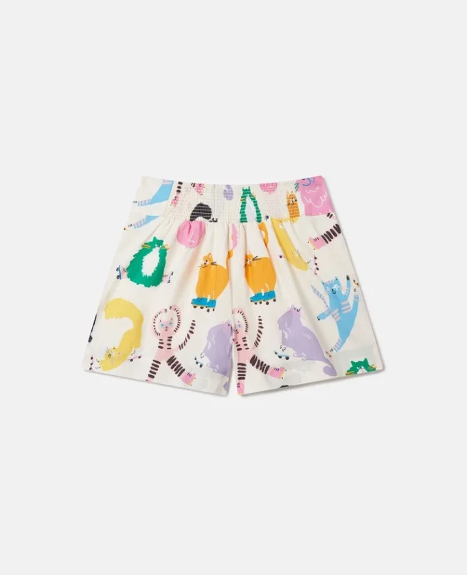 Shorts con stampa gatti