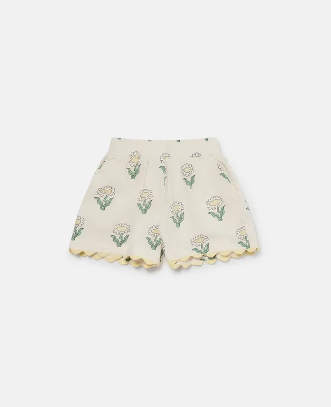 Shorts elasticizzati con bordi smerlati Daisies Shorts elasticizzati con bordi smerlati Daisies