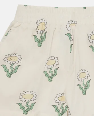 Shorts elasticizzati con bordi smerlati Daisies
