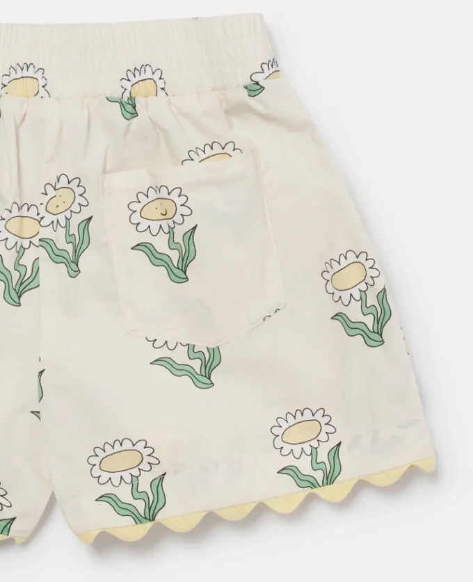 Shorts elasticizzati con bordi smerlati Daisies Shorts elasticizzati con bordi smerlati Daisies