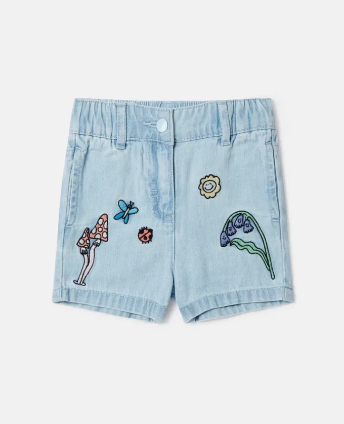 Shorts elasticizzati in denim Woodland Friends Shorts elasticizzati in denim Woodland Friends