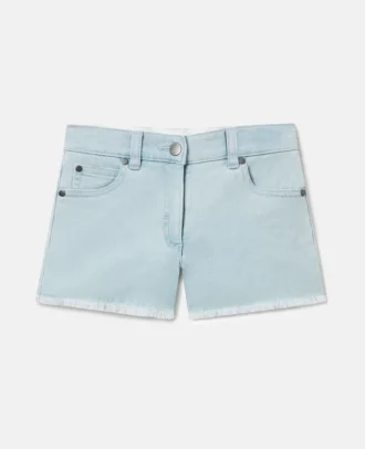 Shorts in denim a gamba dritta