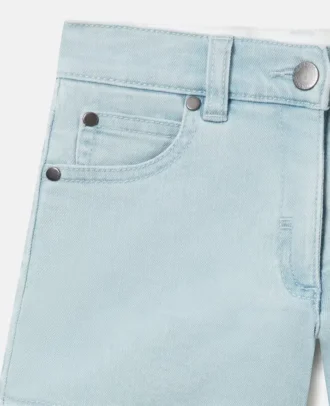 Shorts in denim a gamba dritta