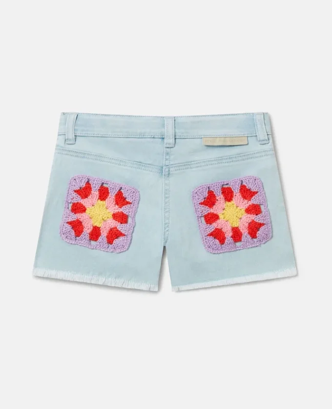 Shorts in denim a gamba dritta Shorts in denim a gamba dritta