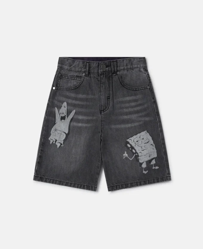 Shorts in denim con grafica SpongeBob Shorts in denim con grafica SpongeBob
