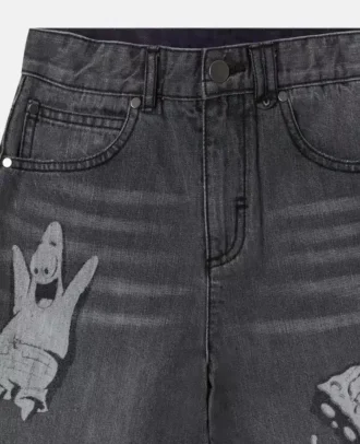 Shorts in denim con grafica SpongeBob