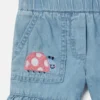 Shorts in denim con ricamo coccinella Shorts in denim con ricamo coccinella