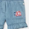 Shorts in denim con ricamo coccinella Shorts in denim con ricamo coccinella