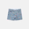 Shorts in denim con stampa a fiocchi a righe Shorts in denim con stampa a fiocchi a righe