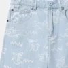 Shorts in denim con stampa squalo Shorts in denim con stampa squalo