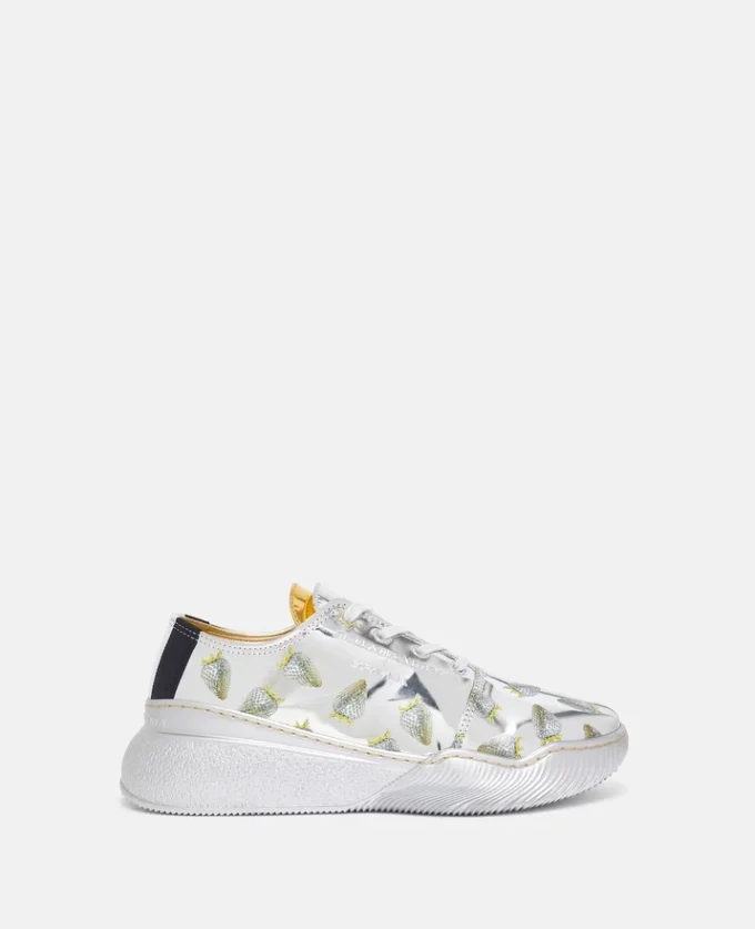 Sneakers basse metallizzate con stampa fragole Loop Sneakers basse metallizzate con stampa fragole Loop