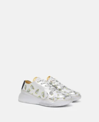 Sneakers basse metallizzate con stampa fragole Loop