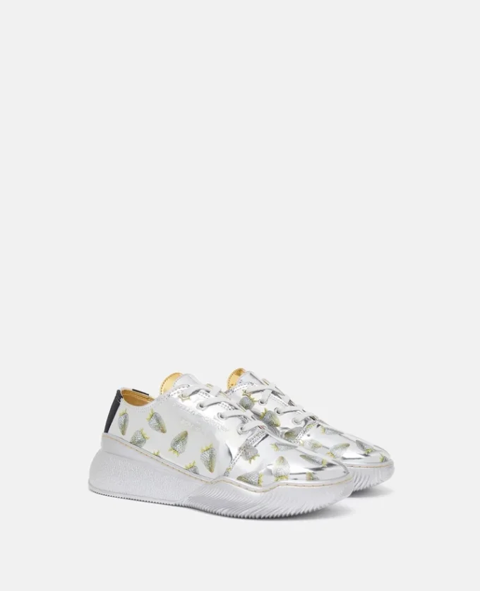 Sneakers basse metallizzate con stampa fragole Loop Sneakers basse metallizzate con stampa fragole Loop
