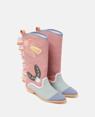 Stivali western ricamati con colomba