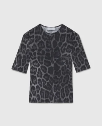 T-shirt a maniche corte con stampa leopardata T-shirt a maniche corte con stampa leopardata