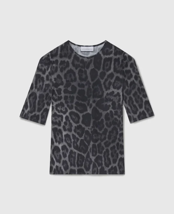 T-shirt a maniche corte con stampa leopardata T-shirt a maniche corte con stampa leopardata