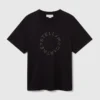 T-shirt boyfriend con logo ricamato T-shirt boyfriend con logo ricamato