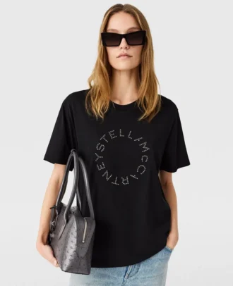 T-shirt boyfriend con logo ricamato
