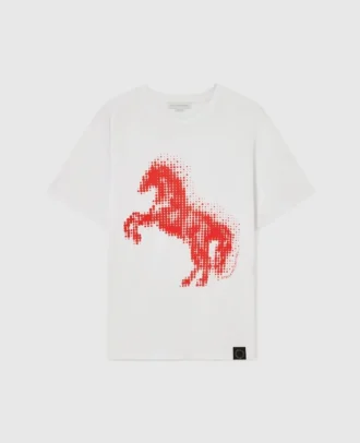 T-shirt con grafica cavallo aerografata