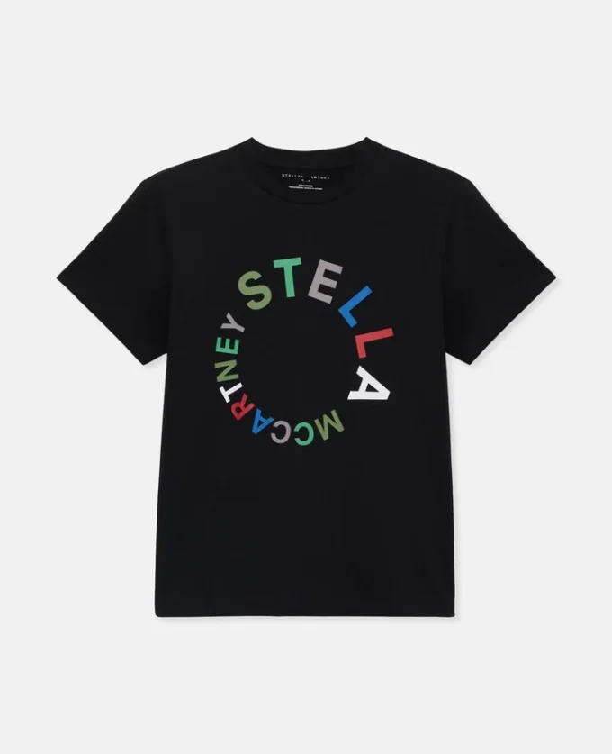 T-shirt con ricamo logo circolare T-shirt con ricamo logo circolare