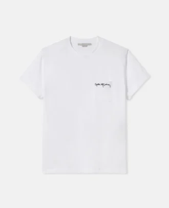 T-shirt con ricamo logo Stella a forma di cuore T-shirt con ricamo logo Stella a forma di cuore