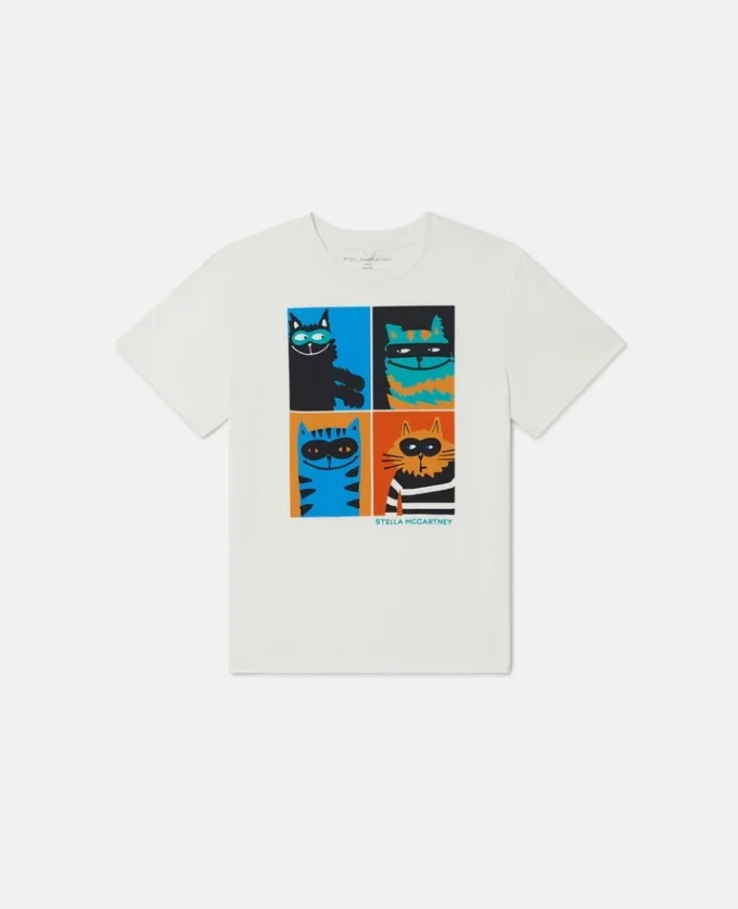 T-shirt con stampa gatti T-shirt con stampa gatti