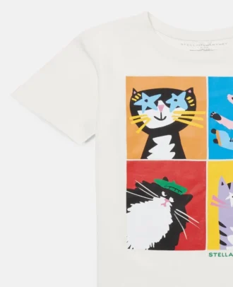 T-shirt con stampa gatti