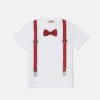 T-shirt con stampa papillon e bretelle T-shirt con stampa papillon e bretelle