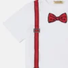 T-shirt con stampa papillon e bretelle T-shirt con stampa papillon e bretelle