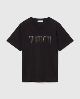 T-shirt girocollo con logo ricamato