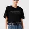 T-shirt girocollo con logo ricamato T-shirt girocollo con logo ricamato