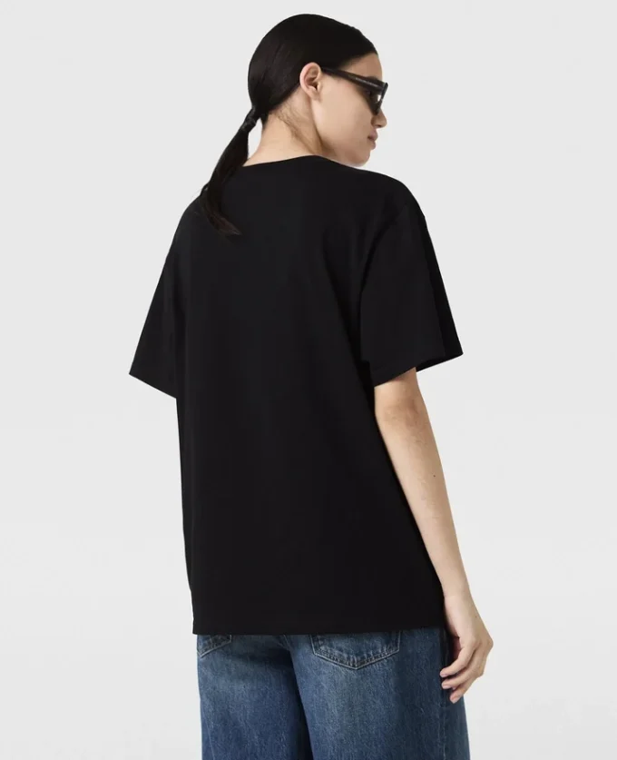 T-shirt girocollo con logo ricamato T-shirt girocollo con logo ricamato