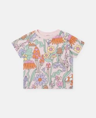 T-shirt girocollo con stampa bosco T-shirt girocollo con stampa bosco