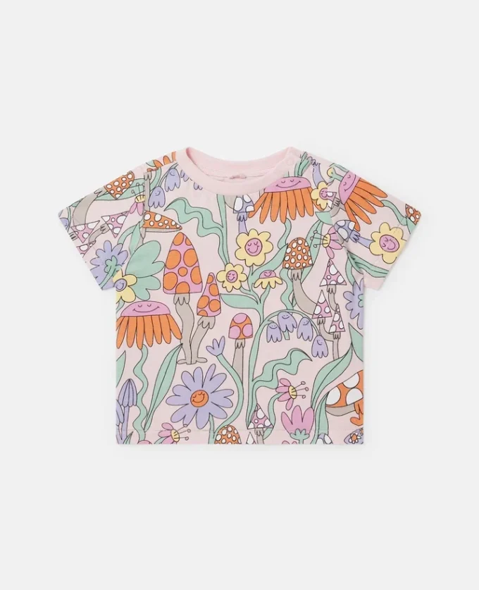 T-shirt girocollo con stampa bosco T-shirt girocollo con stampa bosco