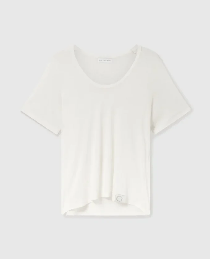 T-shirt girocollo in maglia semitrasparente T-shirt girocollo in maglia semitrasparente