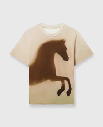 T-shirt in cotone con grafica cavallo