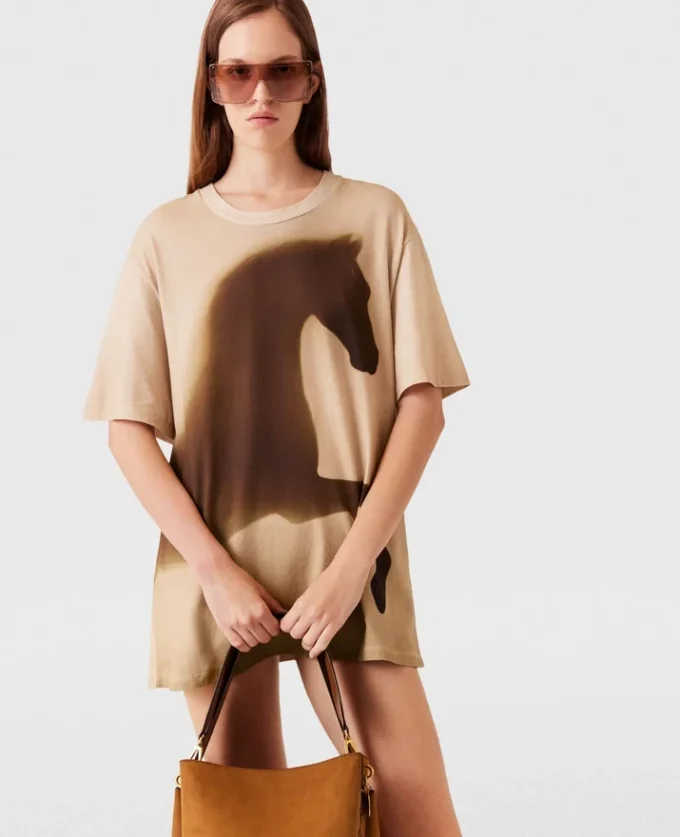 T-shirt in cotone con grafica cavallo T-shirt in cotone con grafica cavallo