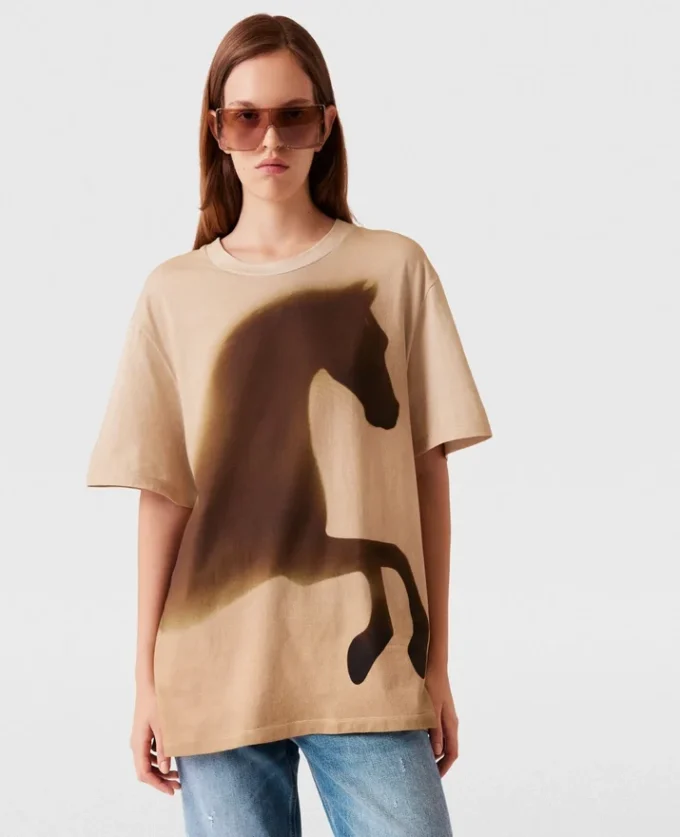 T-shirt in cotone con grafica cavallo T-shirt in cotone con grafica cavallo