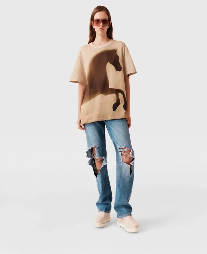 T-shirt in cotone con grafica cavallo T-shirt in cotone con grafica cavallo