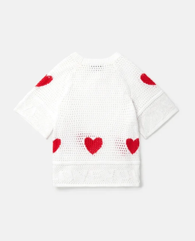 Top a maniche corte con cuore all’uncinetto Top a maniche corte con cuore all’uncinetto