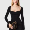 Top a maniche lunghe in maglia compatta Top a maniche lunghe in maglia compatta