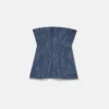 Top bustier in denim con lavaggio vintage Top bustier in denim con lavaggio vintage