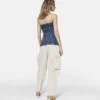 Top bustier in denim con lavaggio vintage Top bustier in denim con lavaggio vintage