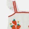 Top con maniche ad aletta ricamate con fragole Top con maniche ad aletta ricamate con fragole