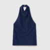 Top con scollo all’americana in raso Top con scollo all’americana in raso