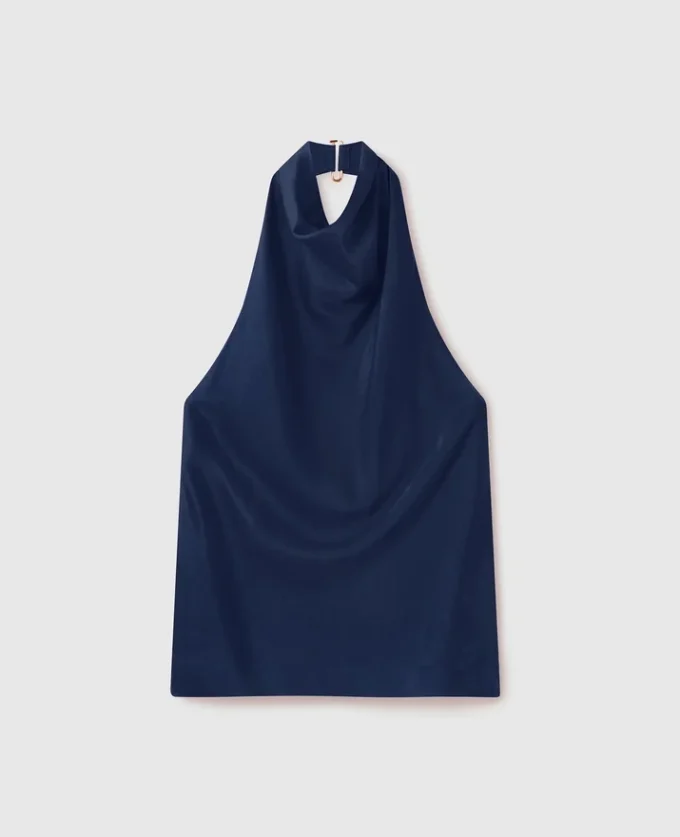 Top con scollo all’americana in raso Top con scollo all’americana in raso